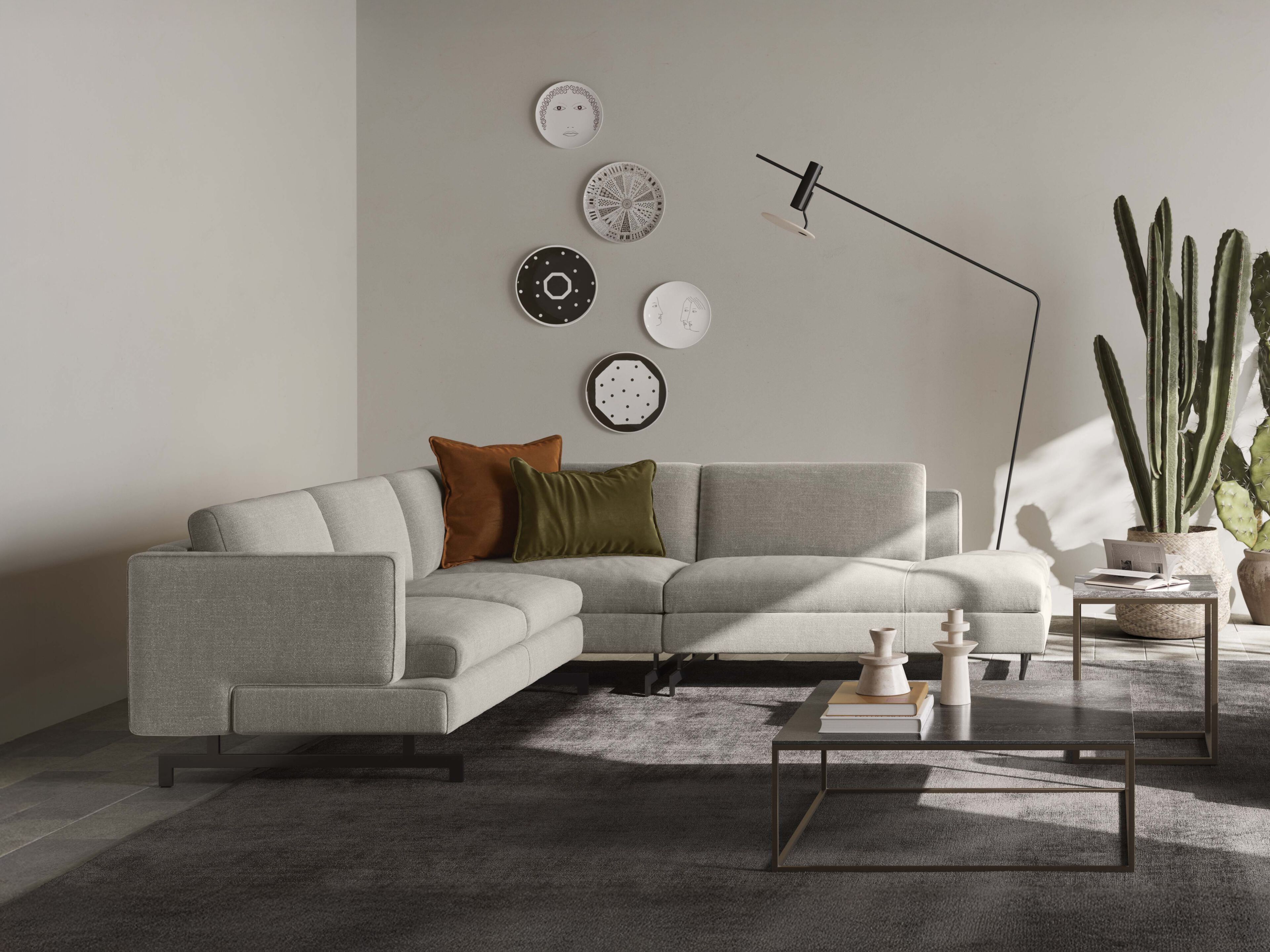 Модульный тканевый диван с полуостровом Natuzzi Italia Джереми ARCH-00010471 - Вид №4