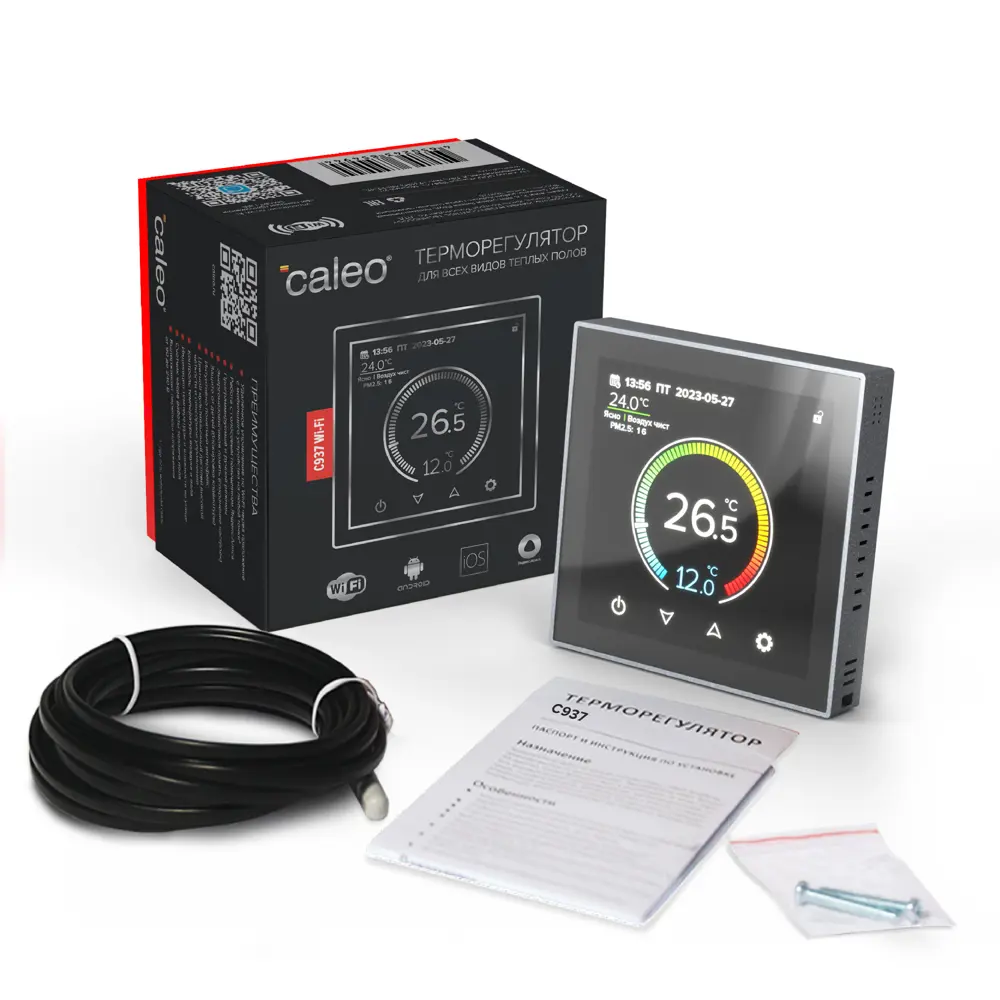 Терморегулятор для теплого пола Caleo C937 цифровой цвет черный STLM-2124476 - Вид №3