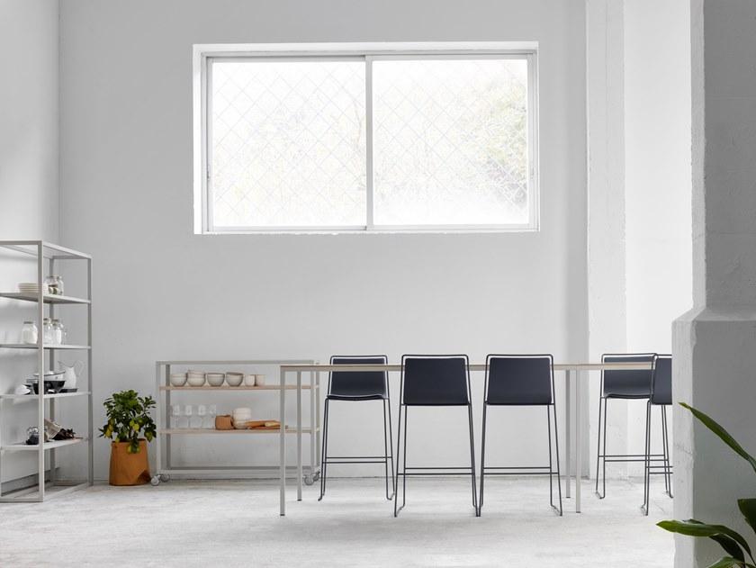 ONDARRETA Стул из высокой стали с сиденьем, обитым кожей Alo sun-id-1428895 - Вид №10