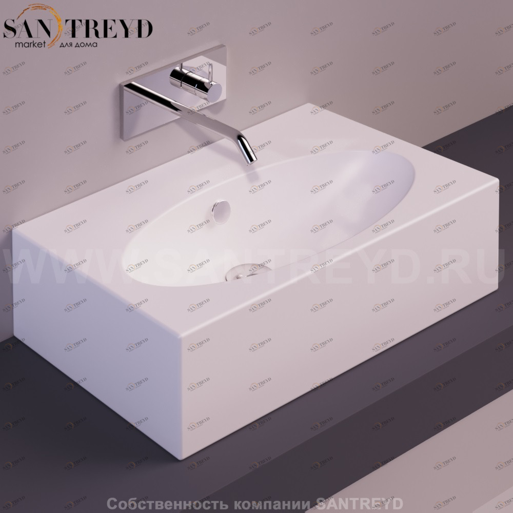 LFT54BIANCOMATT Подвесная раковина настенная прямоугольная Simas LFT Spazio белая