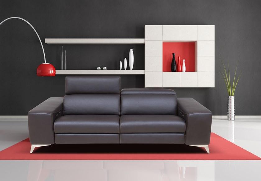 Rossini Sofas Откидной кожаный диван с электроприводом Tessa sun-id-1375985 - Вид №1