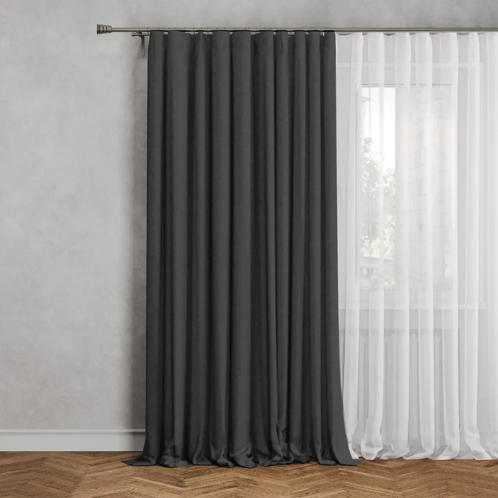 GARDEN Штора на ленте серого цвета 200×260 см для гостиной и спальни 89390607 STLM-1567713