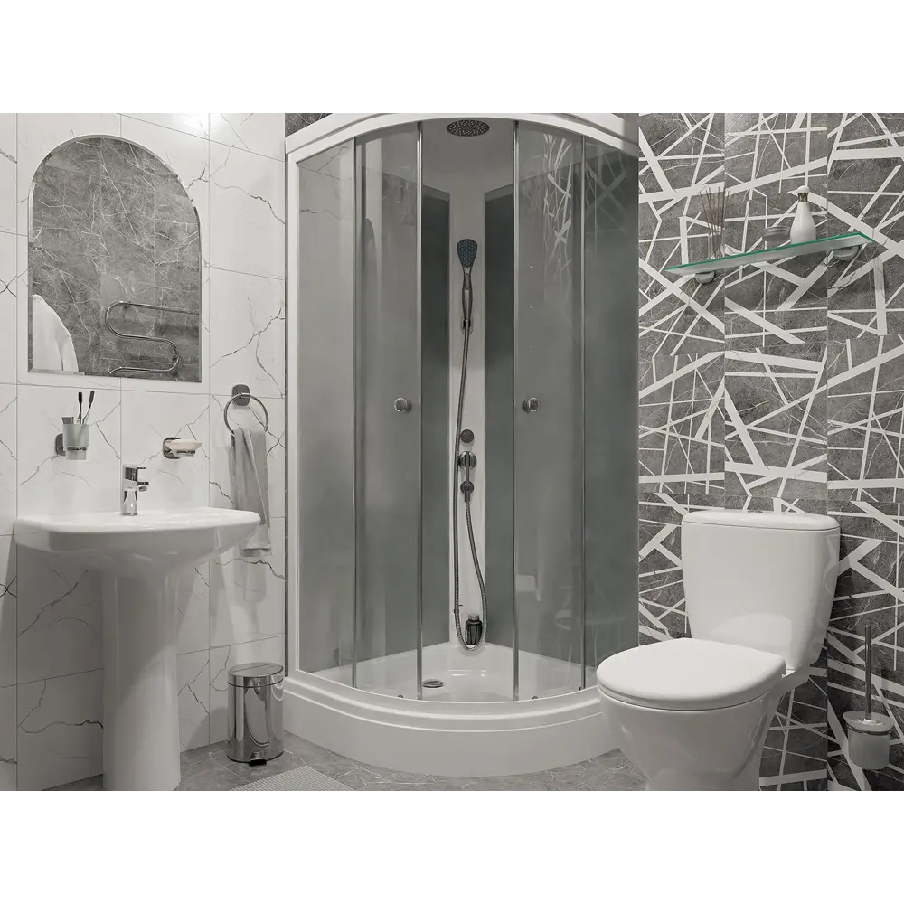 11612213 Зеркало для ванной Omega Glass NNF205 50x70 см арка STLM-0992382 Бытовое зеркало - Вид №4