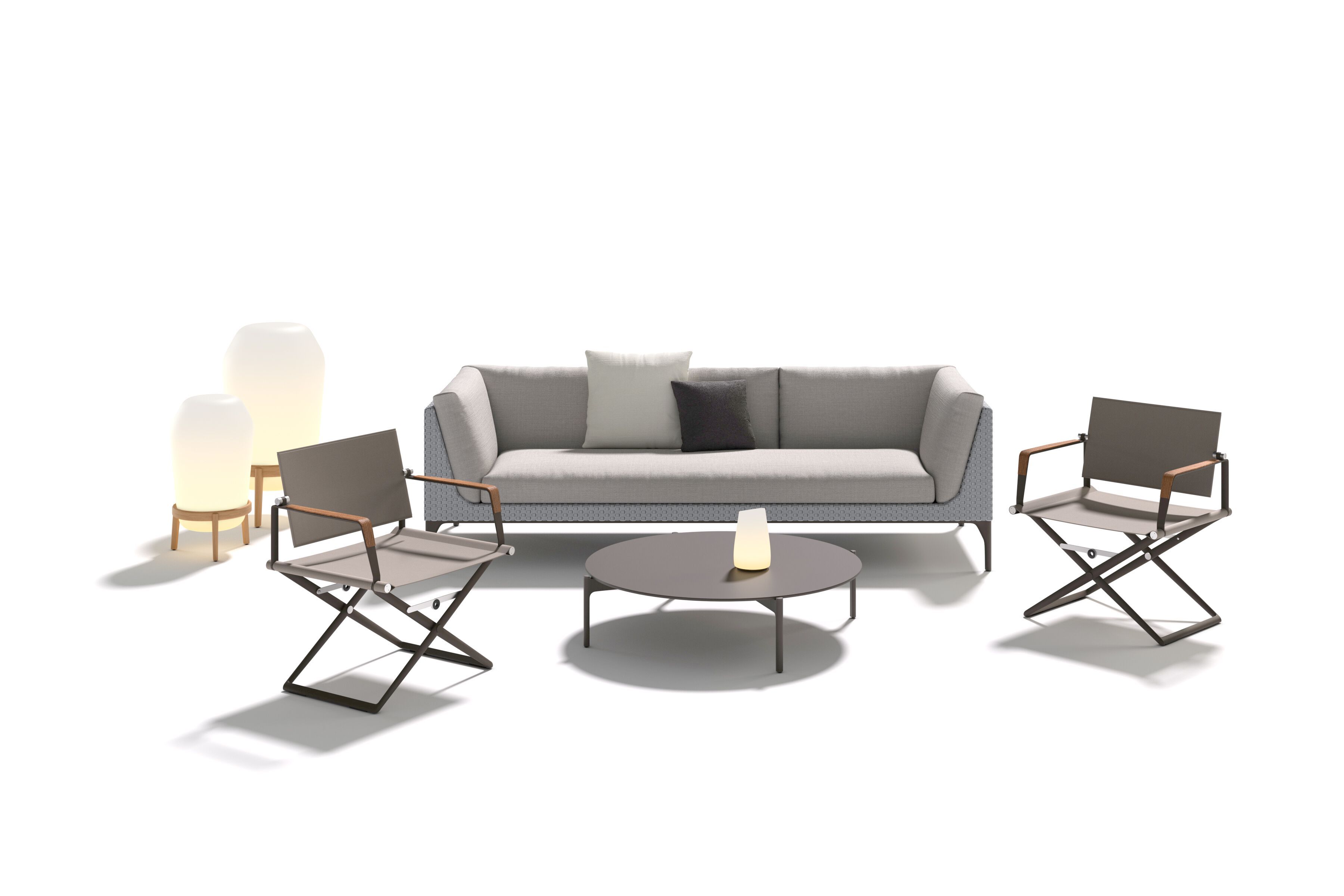 Круглый алюминиевый журнальный столик с порошковым покрытием с керамическим материалом DEDON IZON ARCH-00060870 - Вид №2