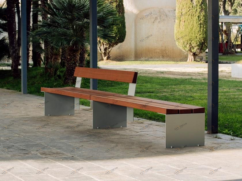 URBIDERMIS Скамья из массива дерева со спинкой Bancal sun-id-1376500