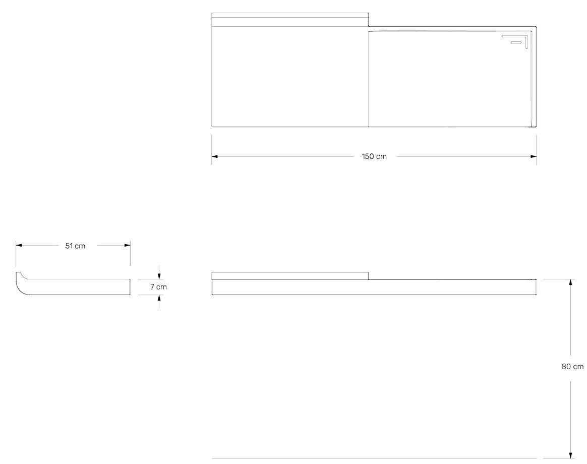 Прямоугольный подвесной умывальник из мрамора Арабескато Maami Home BALI ARCH-00139858 - Вид №3