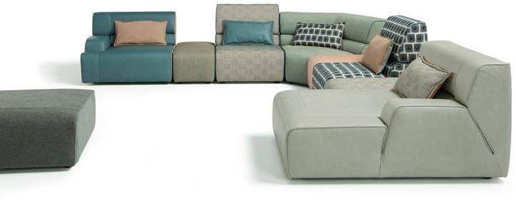 Egoitaliano Модульный диван из кожи и ткани Babouche sun-id-1434857 - Вид №1