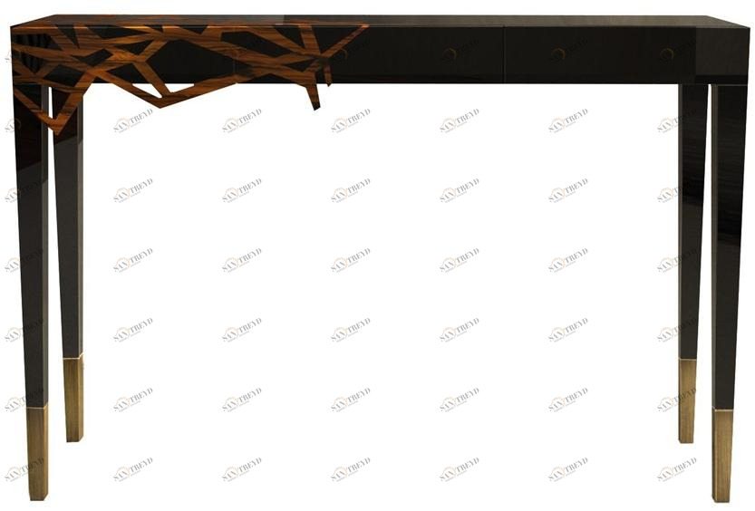 Malabar Лакированная прямоугольная деревянная консоль с ящиками Dynasty sun-id-1448797