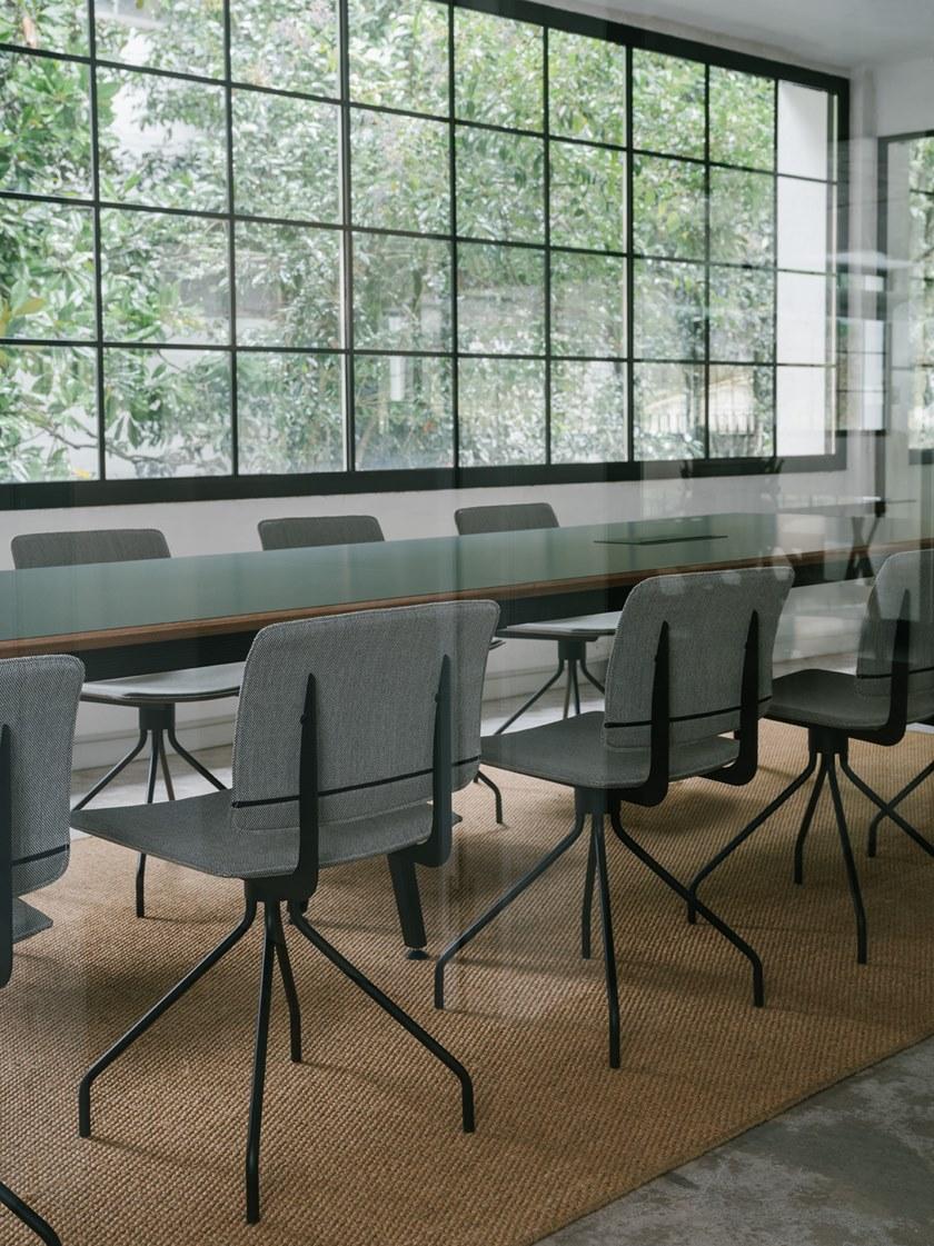 ONDARRETA Вращающееся кресло на козелке из кожи Don sun-id-1403829 - Вид №7