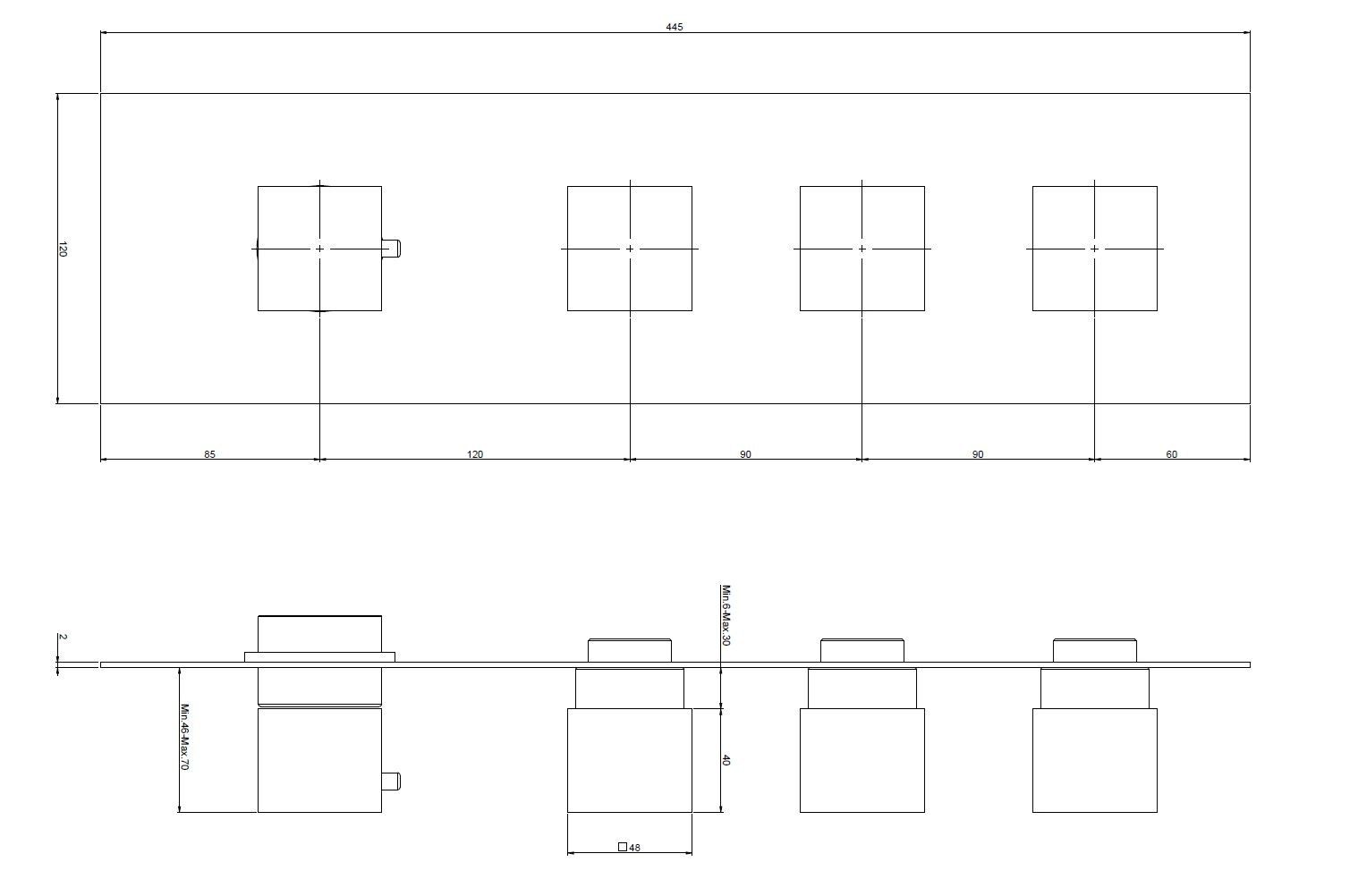 Смеситель для душа с 3 отверстиями FIMA CARLO FRATTINI Zeta ARCH-00107316 - Вид №1