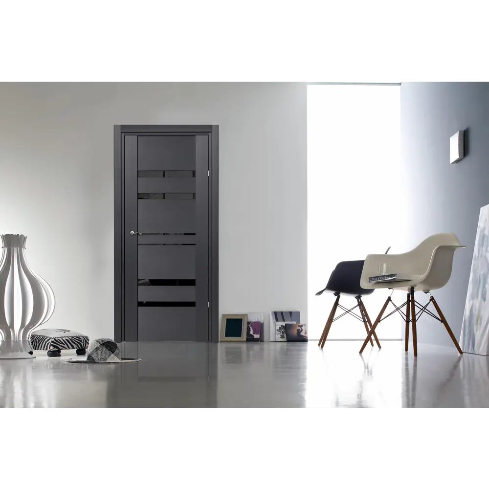 Дверь межкомнатная Artens Велдон глухая Hardflex цвет грей 60x200 см (c замком и петлями) 82401479 STLM-2064942  - Вид №3