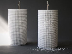 Мраморная круглая отдельно стоящая раковина