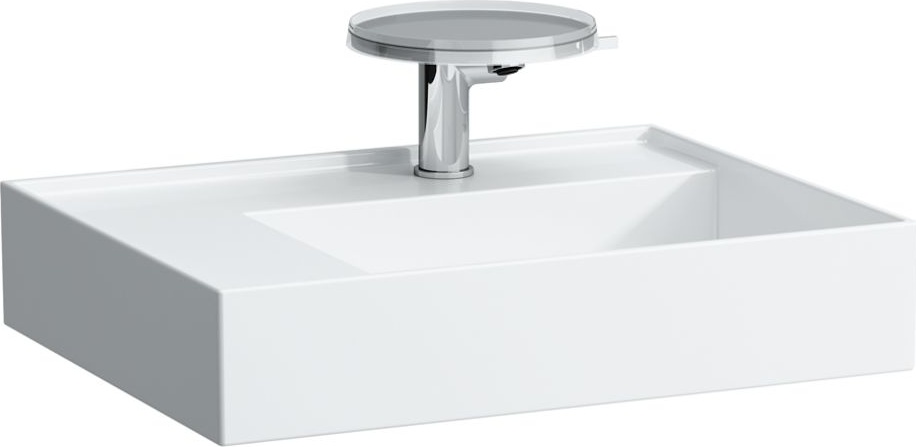 H8183357591121 Раковина, полочка слева, со специальным скрытым сливом, для установки на поверхность LAUFEN PRO