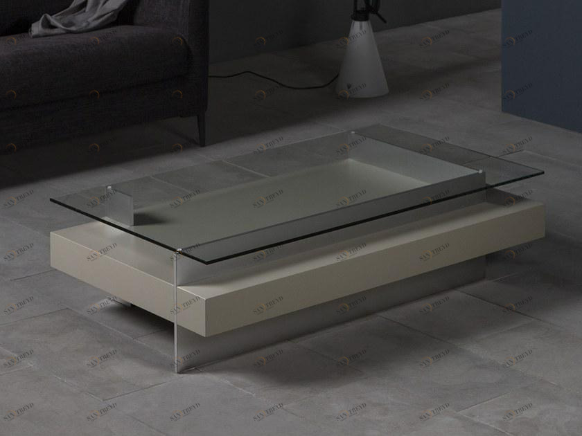 Kendo Mobiliario Низкий прямоугольный журнальный столик из лакированного стекла sun-id-1441535