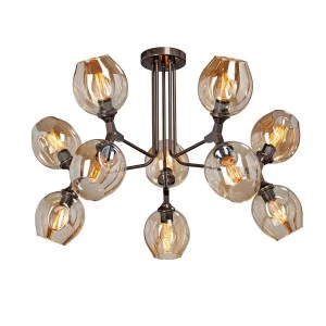 Люстра потолочная бронзовая Vitaluce V4816-7/10PL VITALUCE ДИЗАЙНЕРСКИЕ 00-3888702 Бронза;прозрачный