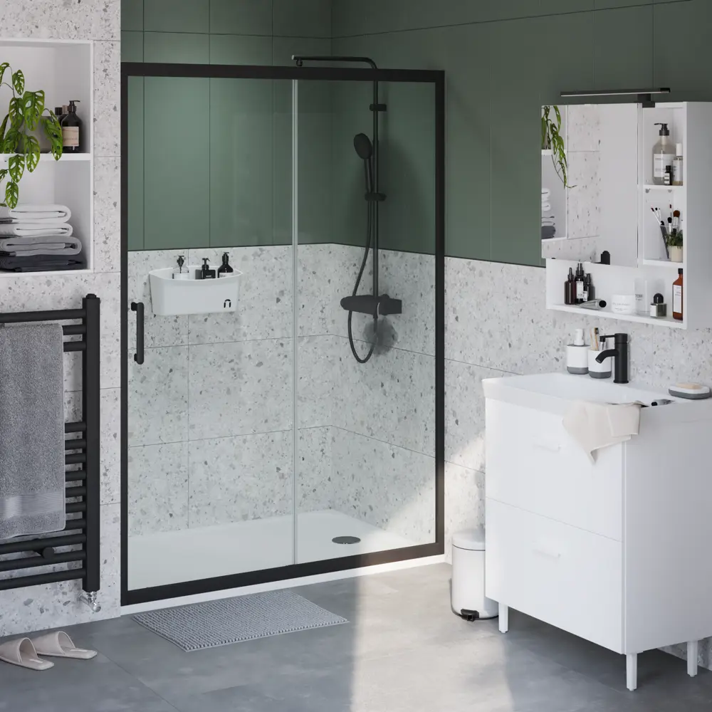 Комплект стекол для раздвижной душевой двери Sensea Easy 130 см прозрачное стекло цвет профиля на выбор 83631059 STLM-2056660 - Вид №31