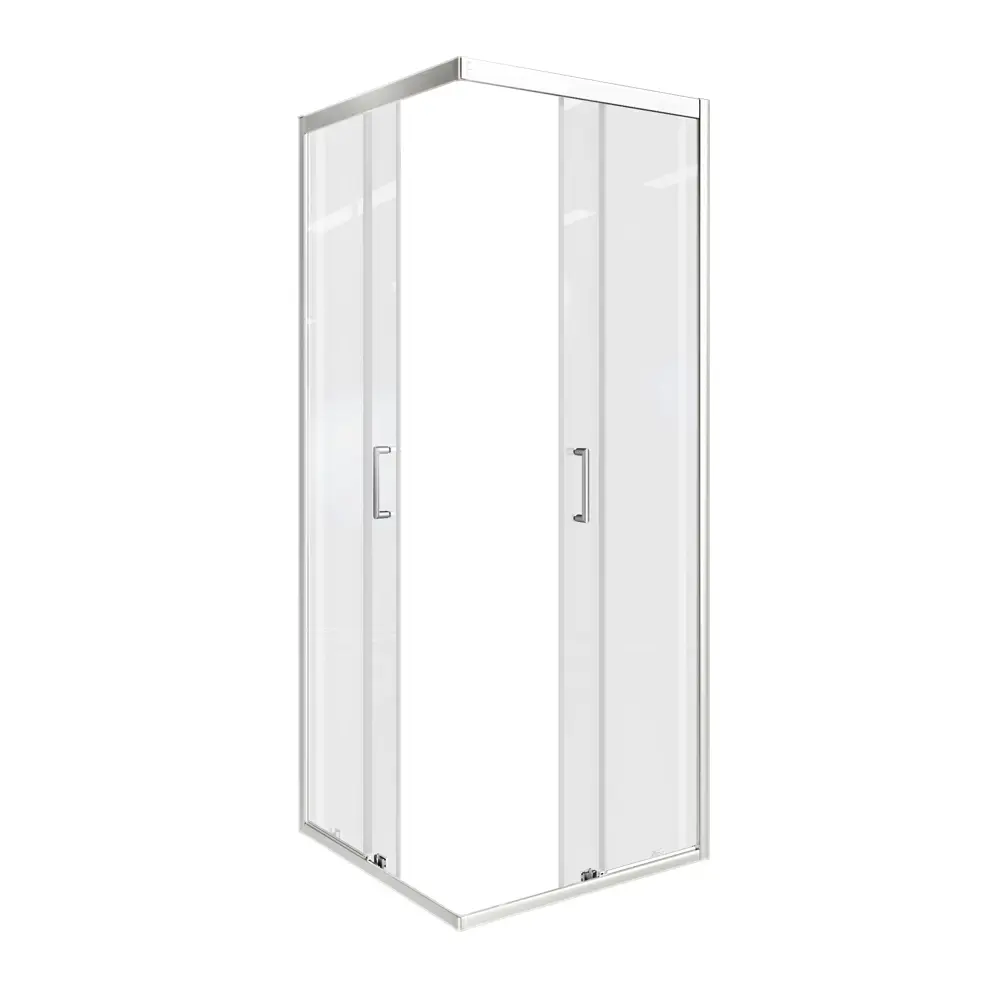 Душевая ширма Makiato квадратная 80x80x190см цвет профиля хром раздвижная стекло 5мм прозрачное Santreyd Makiato New STLM-2173904 - Вид №2