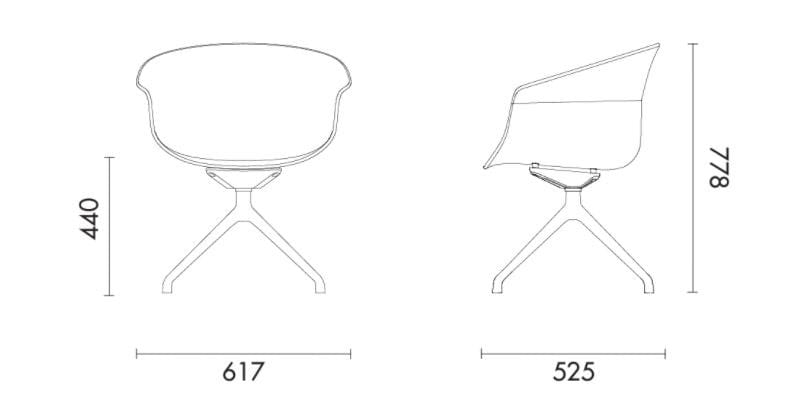 Офисное кресло из полипропилена с 4 спицами на насесте Grado Design ARCH-00033223 - Вид №3