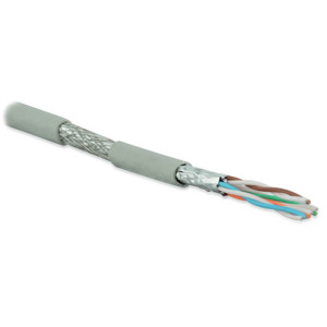 90867044 Кабель витая пара S/FTP категория 6a 4 пары серый 500 м STLM-0415912 HYPERLINE