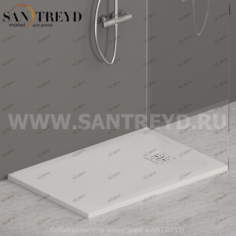 DR10070501 Душевой поддон 100x70 см цвет Белый бархат Globo DOCCIASMART Италия Ceramica Globo