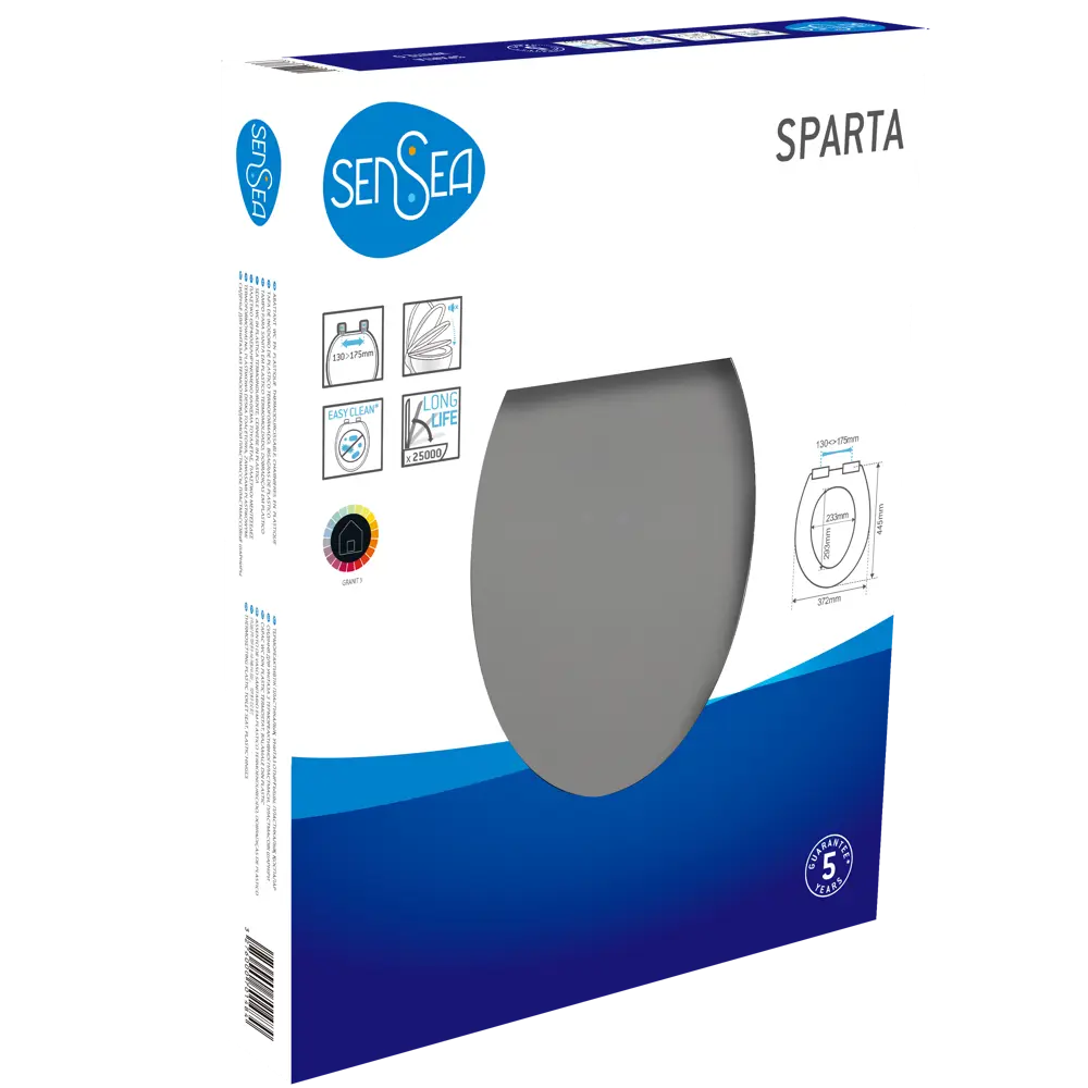 Сиденье для унитаза Sensea Sparta с микролифтом цвет серый 82264212 STLM-2184788 - Вид №8