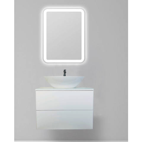 Тумба Otto 75 см., цвет белый. 2 ящика. Закруглённые бока у фасадов. Хром ORANGE sun-id-1516944 - Вид №5