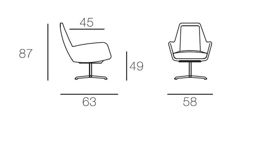 Ткань спиц поворотный стул CTS SALOTTI ARIEL ARCH-00093527 - Вид №3