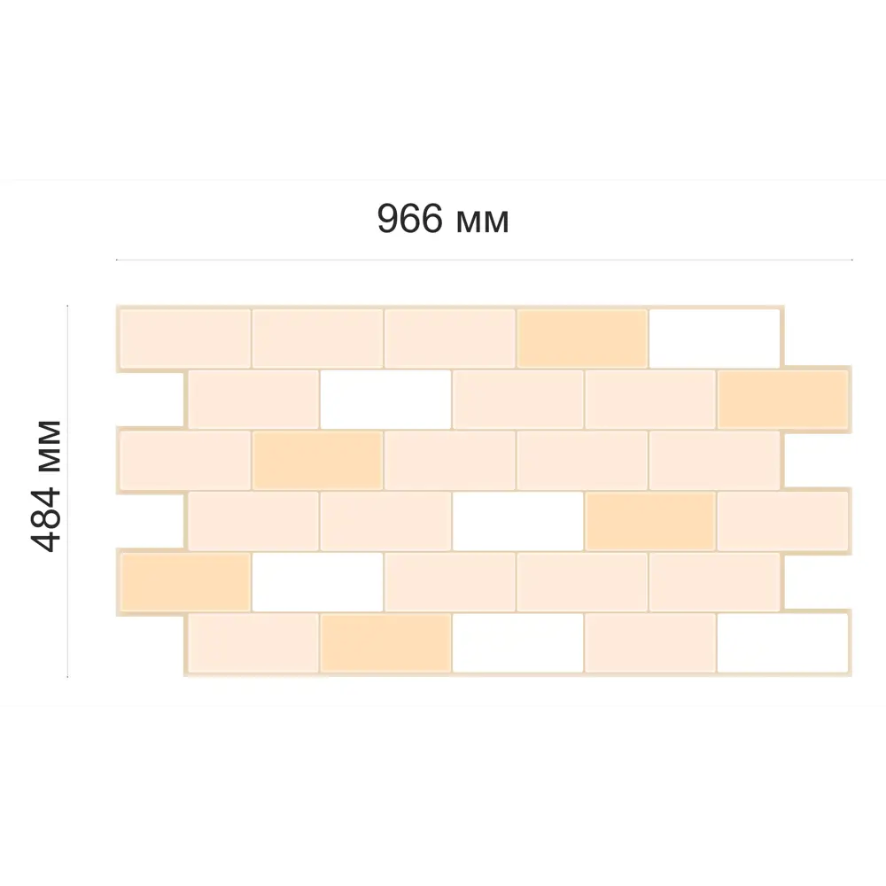 Панель ПВХ листовая 0.3 мм 966х484 мм Плитка бежевая 0.47 м² GRACE STLM-2133287 - Вид №4