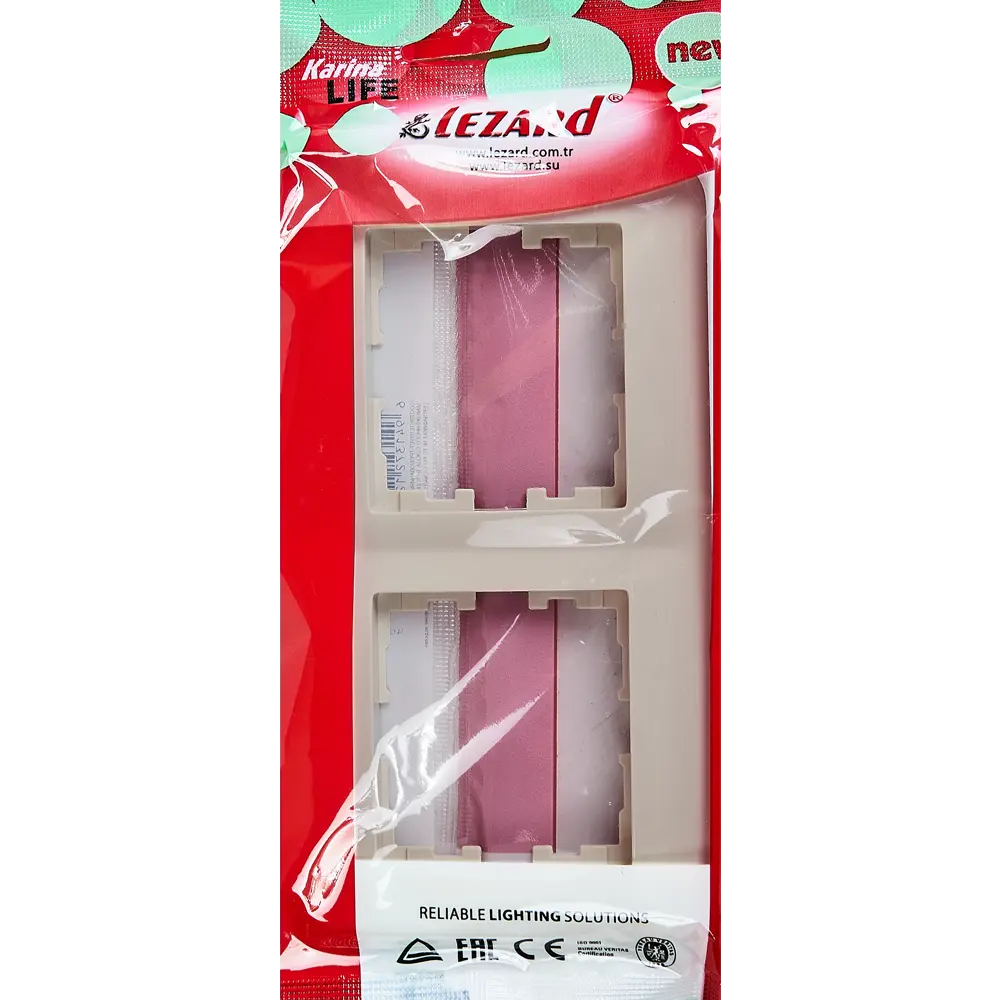 Рамка для розеток и выключателей Lezard Karina Life 2 поста горизонтальная цвет кремовый STLM-2121644 - Вид №3