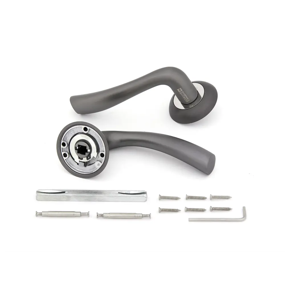 Дверные ручки Фабрика Замков A 113 GF, без запирания, комплект, цвет графит STLM-2183108 - Вид №1