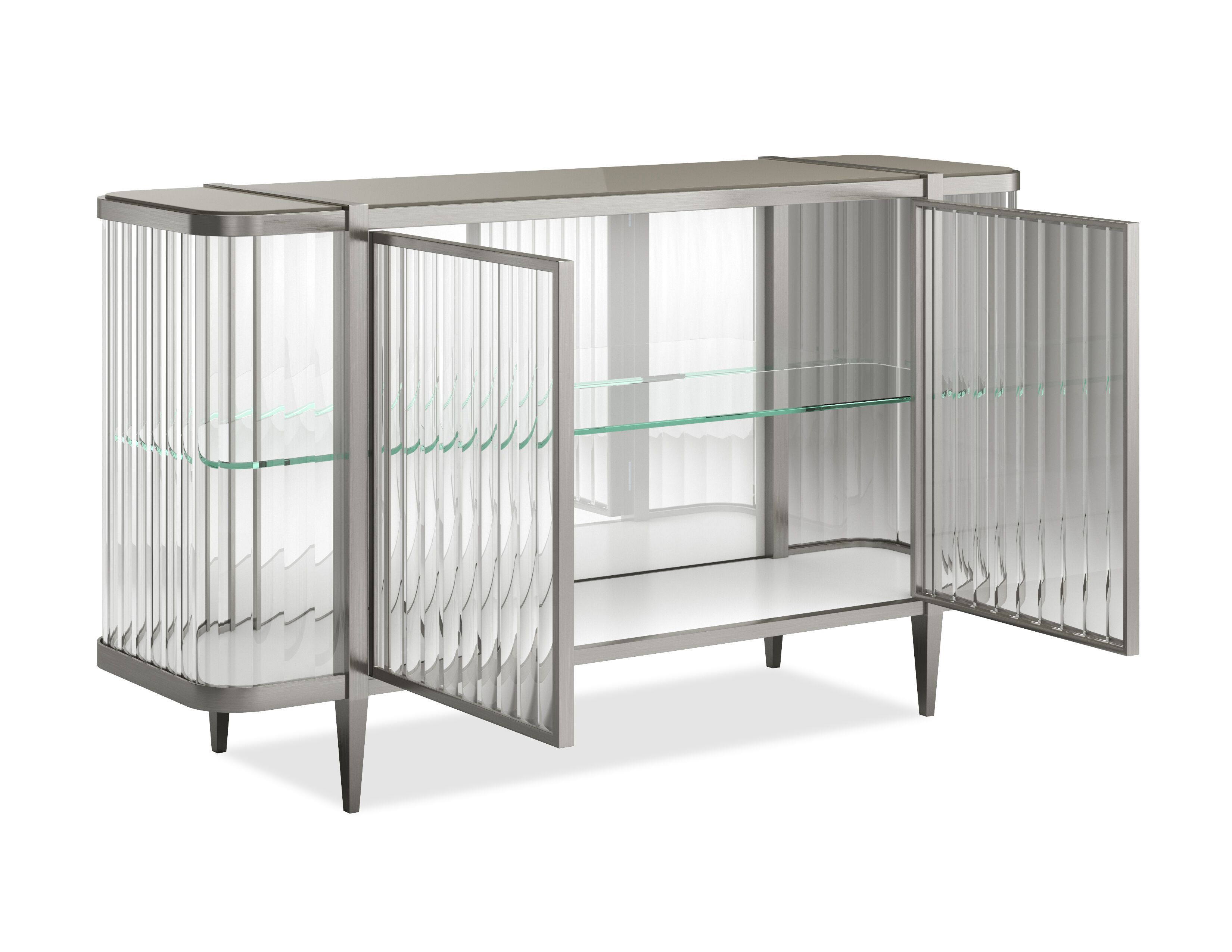 Стеклянный шкаф со встроенным освещением с распашными дверями Caracole STOP AND STARE ARCH-00037069 - Вид №9