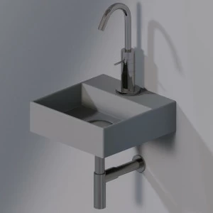 L318T0R1V1.116 Подвесная раковина настенная прямоугольная A. e T. Italia ACQUAFREDDA серая