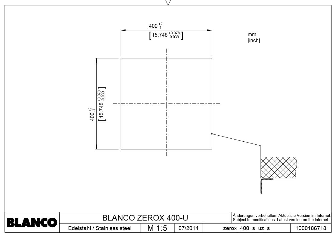 521558 Кухонная мойка Blanco Zerox 400-U Durinox  Blanco Zerox - Вид №5