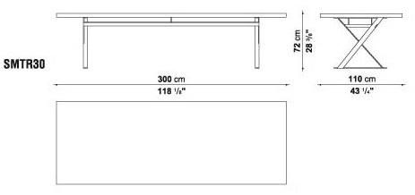 Maxalto Прямоугольный стол из стали и дерева Max sun-id-1508426 - Вид №4
