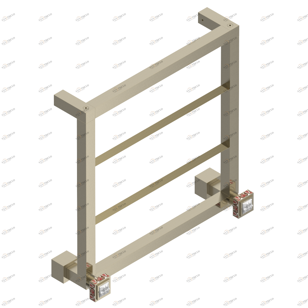 A2S-TWS4H2 Полотенцесушитель Современный квадратный, 4 перекладины, 520 мм x 510 мм, водяной, с 2 декоративными рукоятками Thg-paris Masque de Femme, solaire Бронза A2S-TWS4H2 CAT.D