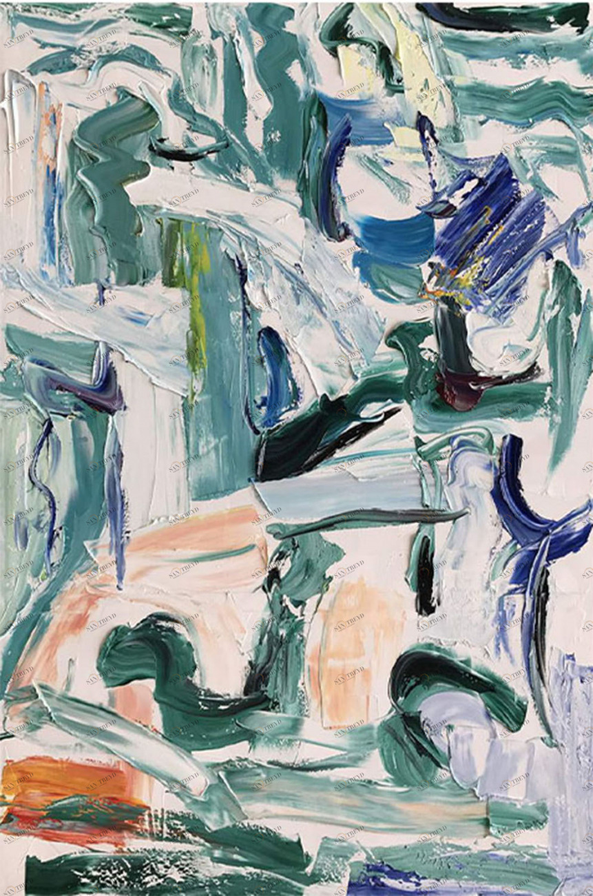 Картина на холсте 100х150 см "Аннотация" EVENHOME КАРТИНЫ МАСЛОМ 130103 Бежевый;голубой;синий;разноцветный 