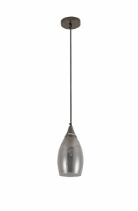 Дизайнерская подвесная люстра SCHAFFNER Paso 5020-1 с серым стеклянным плафоном 87460835