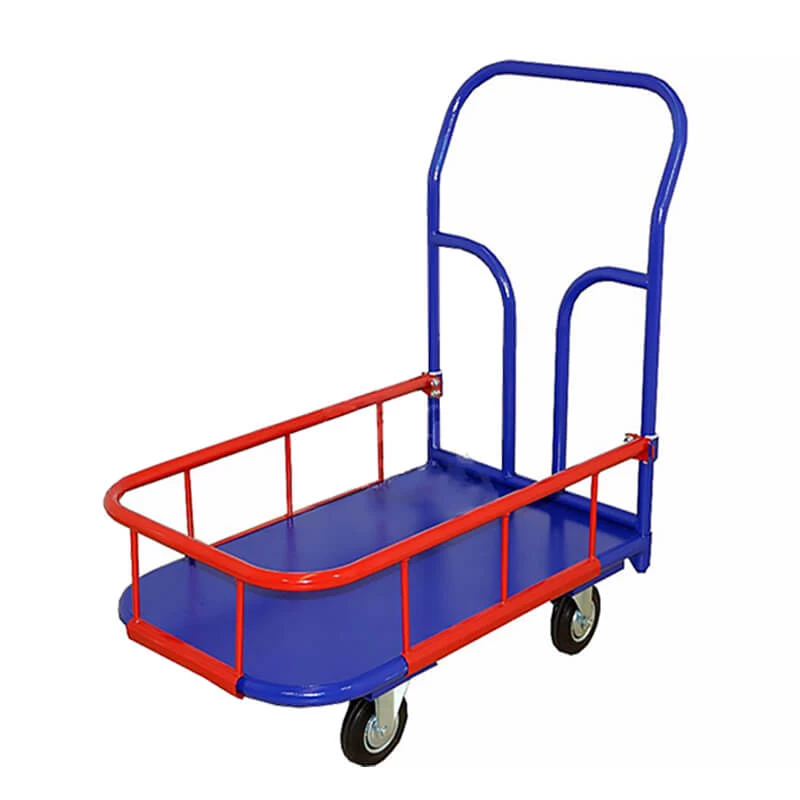 Тележка платформенная с бортиком 150 мм ТПБ 1 (г/п 300 кг, 800x500 мм, колеса черная резина 125 мм) Верстакофф 65-0644