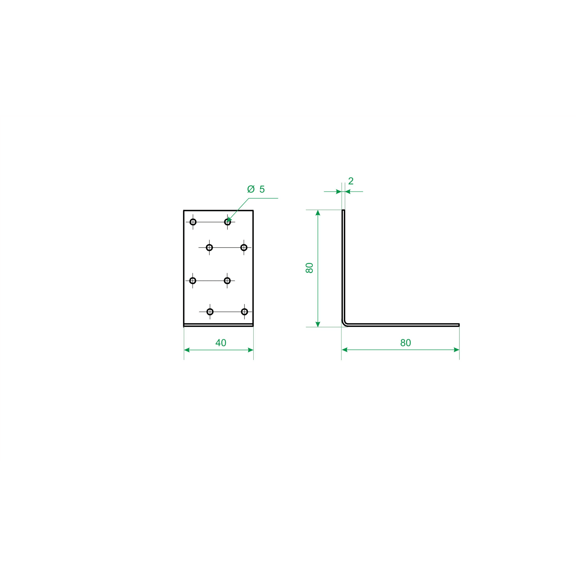 84857833 Угол крепежный равносторонний 40х80х80х2 Santreyd  - Вид №5