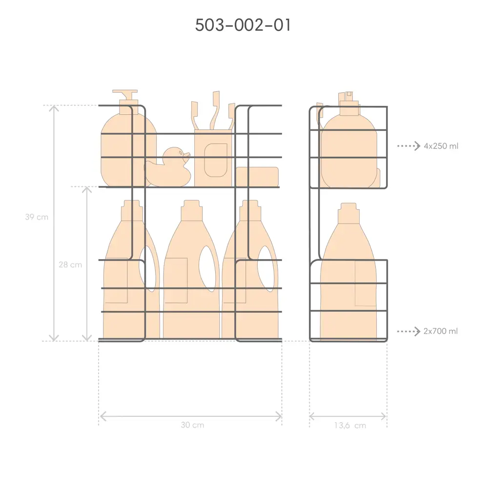Полка для ванной ЧМЗ Новые горизонты 503-002-01 прямая 2 яруса 13.5x30x39 см цвет хром 82484987 STLM-2030070 - Вид №10