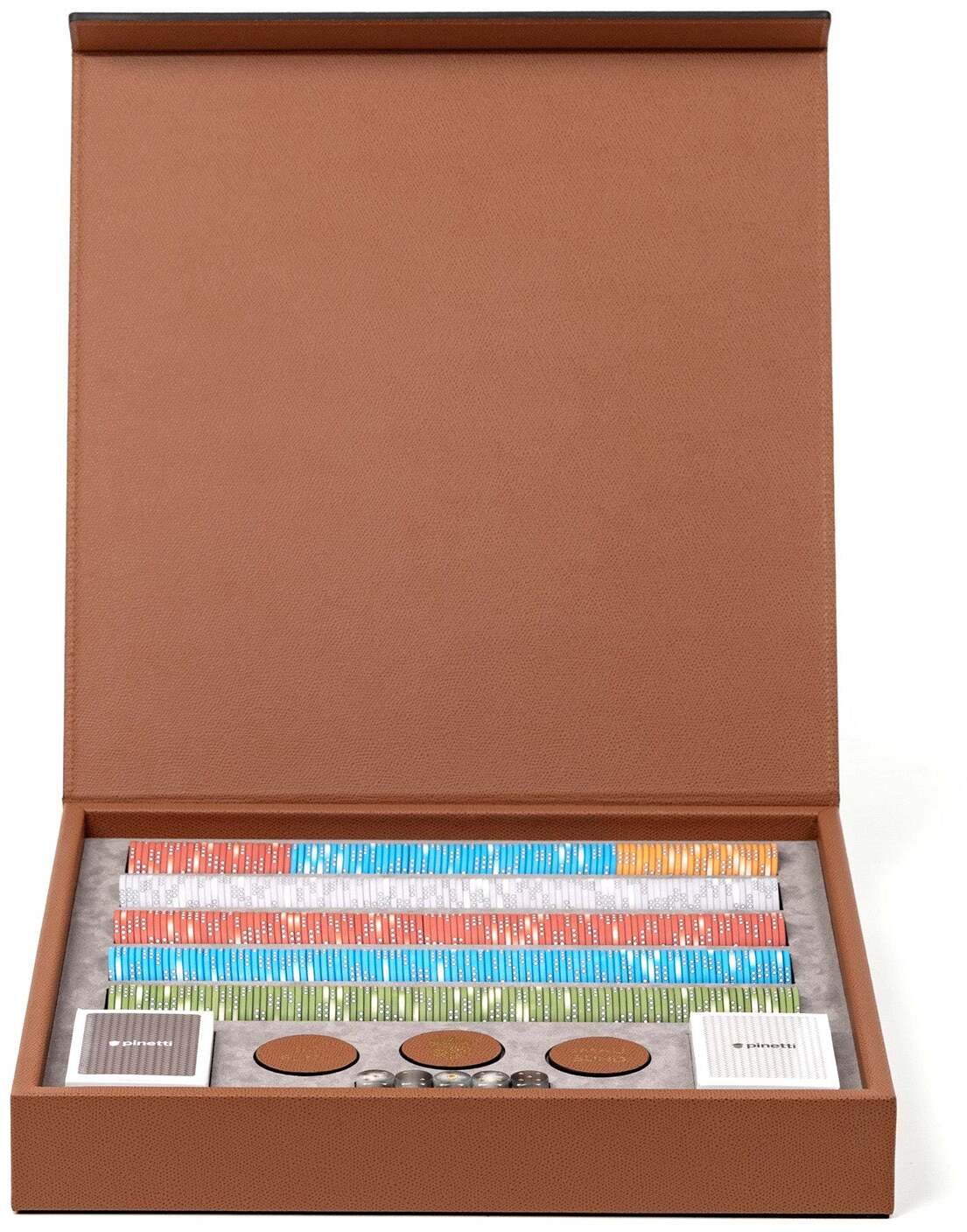 Набор для игры в покер - 42X42XH6 см / зернистая кожа_черный