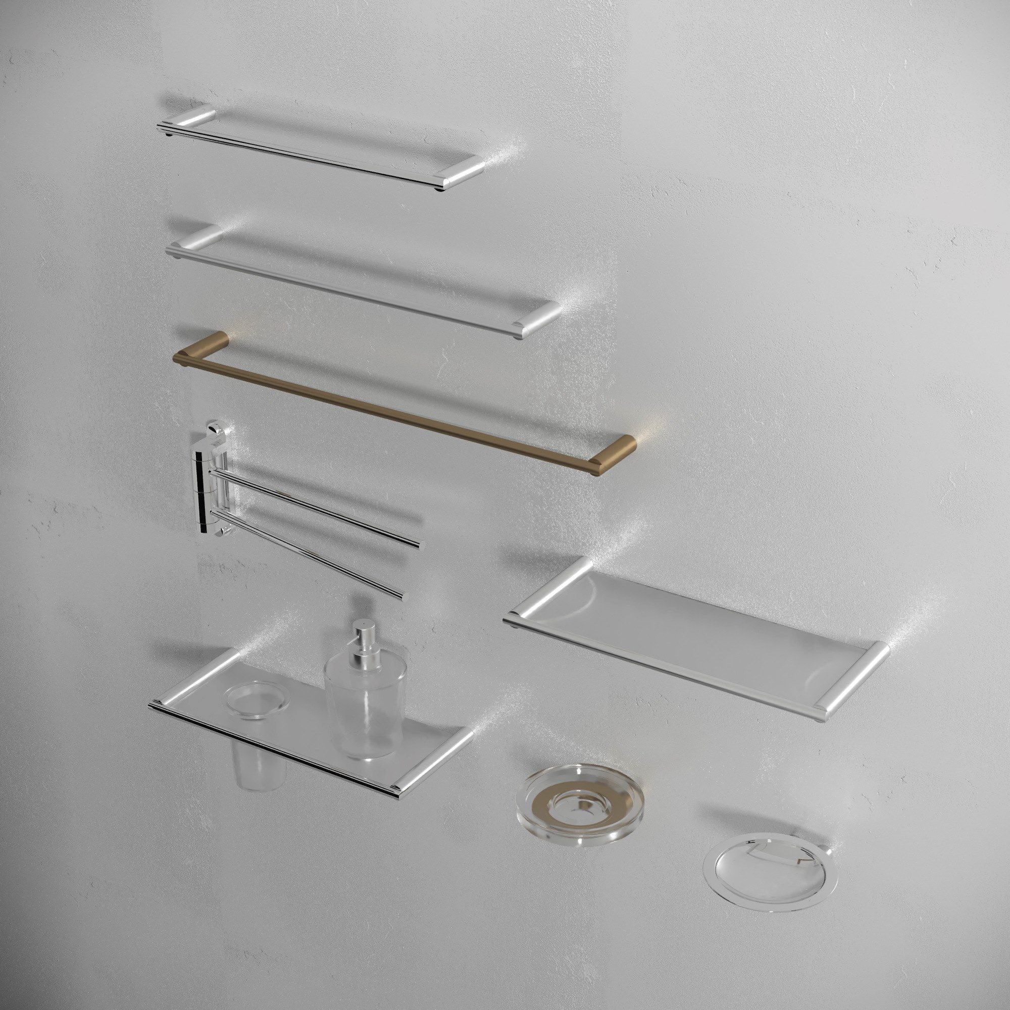 Стеклянный дозатор мыла / держатель зубной щетки De Rosso мирт ARCH-00106091 - Вид №1