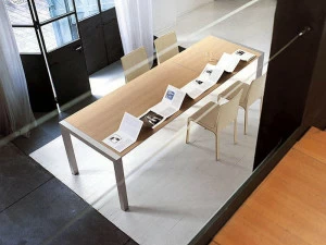 Kristalia Раздвижной стол из алюминия и дерева Sushi