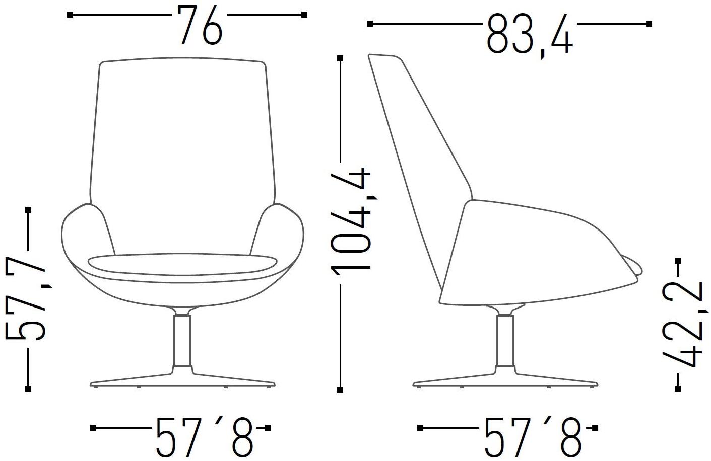 ACTIU Кресло из ткани с подлокотниками Noom sun-id-1502020 - Вид №4
