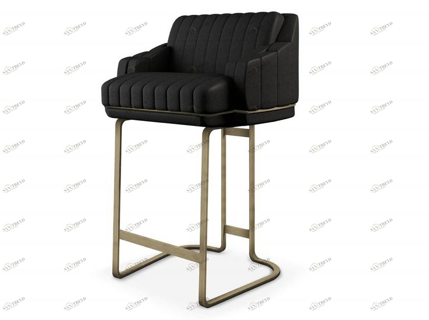 Porustudio Высокий стул из кожи с латунным основанием sun-id-1458219