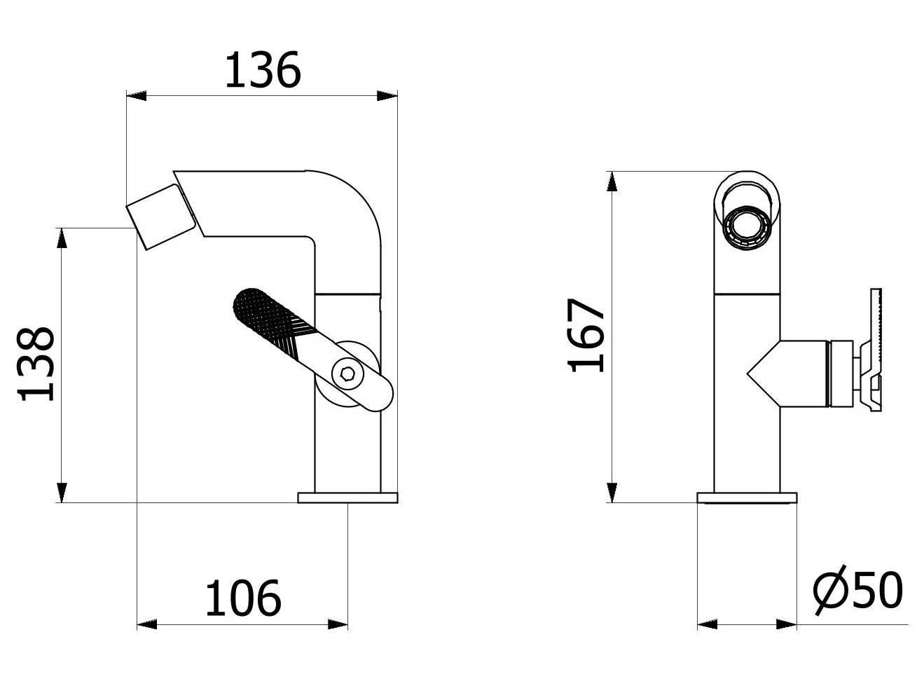 Однорычажный смеситель для биде с регулируемым горлышком IB Bold ARCH-00045721 - Вид №21