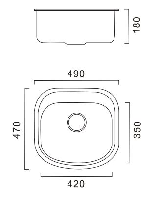 HBS4749 Кухонная мойка , матовая сталь Haiba  - Вид №2