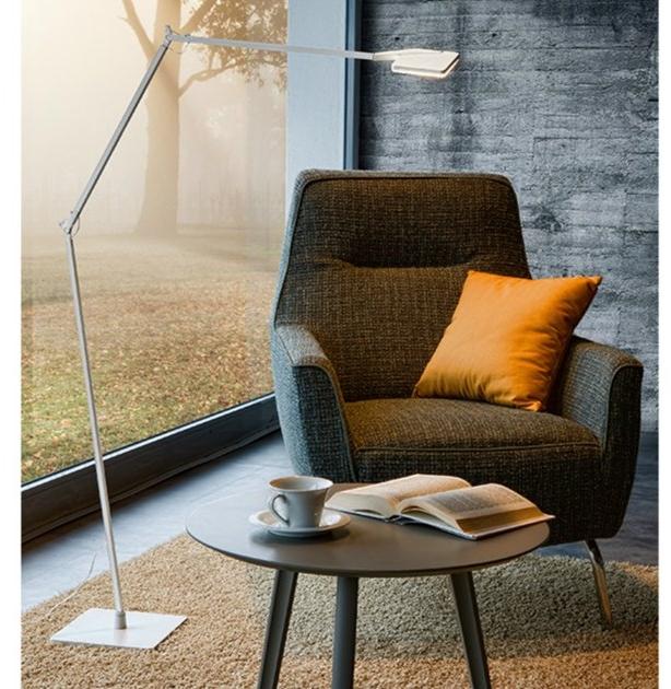 PANZERI Торшер LED с прямым светом и регулируемой высотой из алюминия в современном стиле Jackie iot sun-id-1425651 - Вид №1