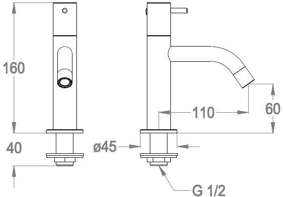 Fir Italia Смеситель для раковины на одну воду Cleo 84 8411014 - Вид №1