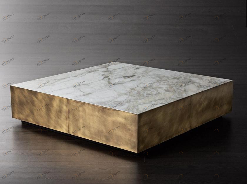 Meridiani Квадратный латунный журнальный столик sun-id-1453993